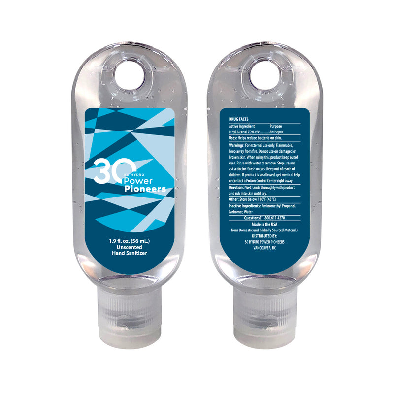 30th Anniversary 1.9 oz. Clear Sanitizer in Clear Bottle
